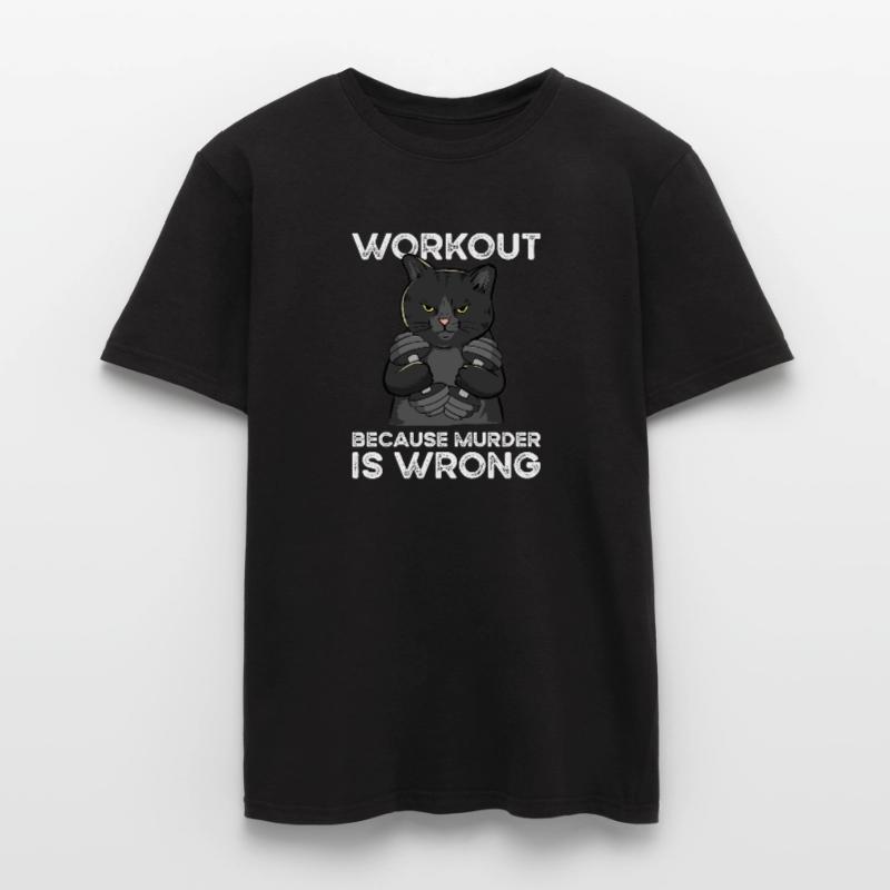 Workout Because Murder Is Wrong chat T-shirt homme