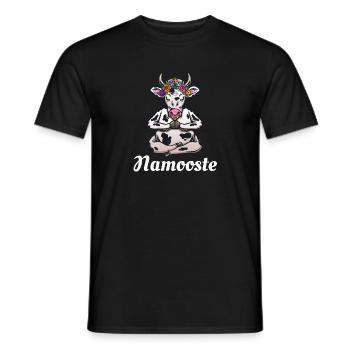 Yoga Cow Namaste Shirt Funny Yoga Namaste - Men's T-Shirt - black - Front - AI Model Male 178 light (178cm)