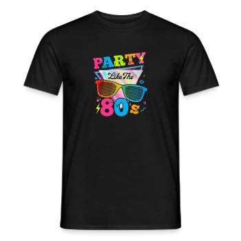 Party like the 80s funny eighties retro - Men's T-Shirt - black - Front - AI Model Male 178 light (178cm)