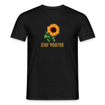 Tournesol reste positif - T-shirt homme - noir - Devant - AI Model Male 178 light (178cm)
