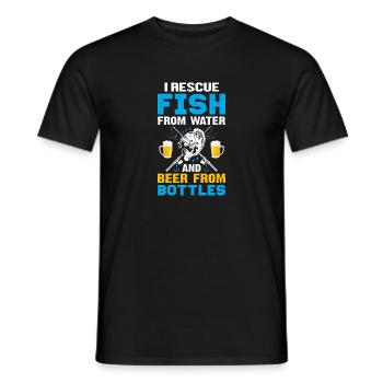 Fishing - Men's T-Shirt - black - Front - AI Model Male 178 light (178cm)