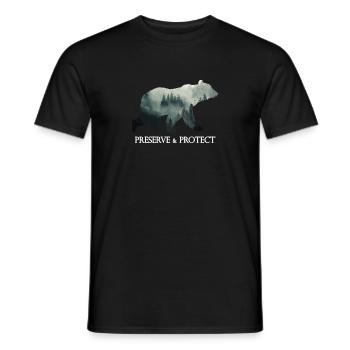 Preserve & Protect Climate Change Bear Forest - Men's T-Shirt - black - Front - AI Model Male 178 light (178cm)