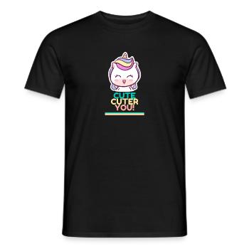 Cute Cuter You! You are the Cutest Animal Unicorn - Men's T-Shirt - black - Front - AI Model Male 178 light (178cm)