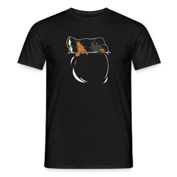 Sleeping Dogs PJs Outfit Dachshund Belly Sleep - Men's T-Shirt - black - Front - AI Model Male 178 light (178cm)