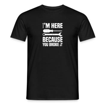 Vêtements d’auto de voiture de mécanicien drôle - T-shirt homme - noir - Devant - AI Model Male 178 light (178cm)