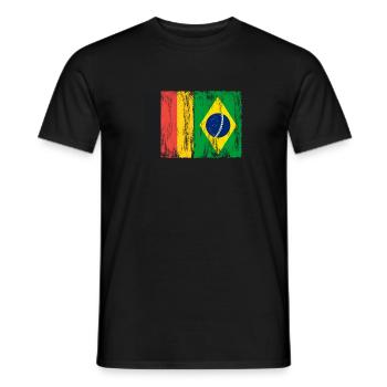 Germany and Brasil Flags - Men's T-Shirt - black - Front - AI Model Male 178 light (178cm)