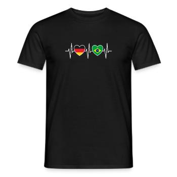 Heartbeat Germany and Brasil - Men's T-Shirt - black - Front - AI Model Male 178 light (178cm)