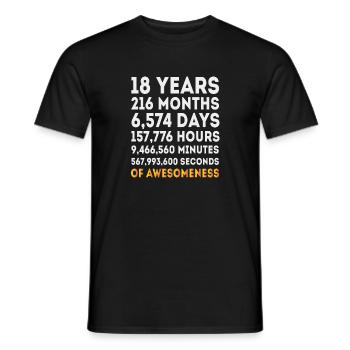 Cadeaux du 18ème anniversaire, fille de garçon d’anniversaire de 18 ans - T-shirt homme - noir - Devant - AI Model Male 178 light (178cm)