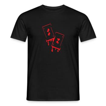 Melting Cards Poker Lover Poker Player - Men's T-Shirt - black - Front - AI Model Male 178 light (178cm)