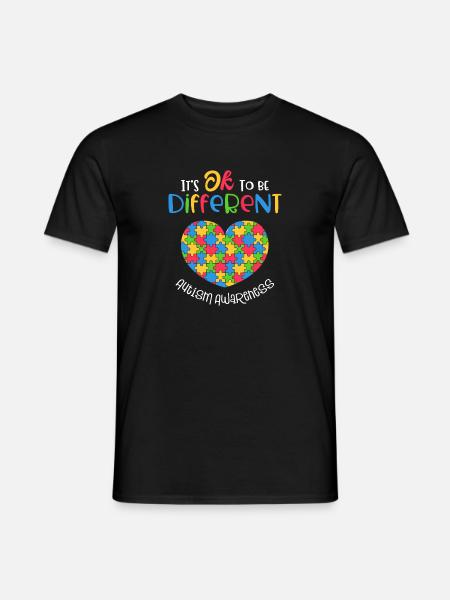 Consapevolezza autismo va bene essere diversi - Mænd T-shirt - sort