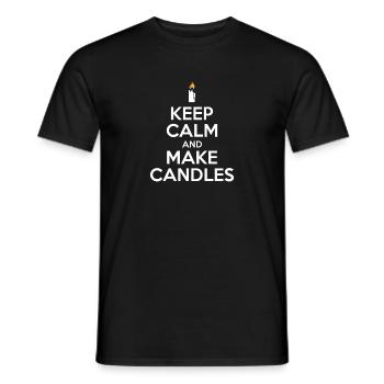 Restez calme et faites des bougies bougie faisant le diy - T-shirt homme - noir - Devant - AI Model Male 178 light (178cm)