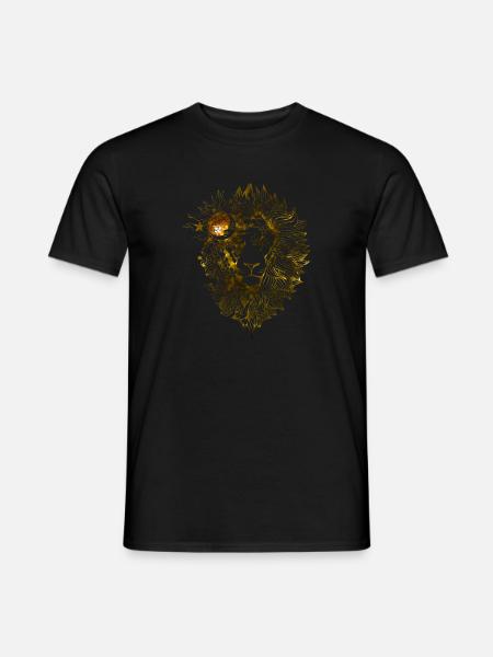 Sonnen Löwe prächtige Löwenmähne Löwenkopf - Männer T-Shirt - Schwarz