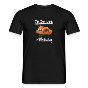 To Do List Nothing lustiges und süßes Faultier - Männer T-Shirt - Schwarz - Vorne - AI Model Male 178 light (178cm)