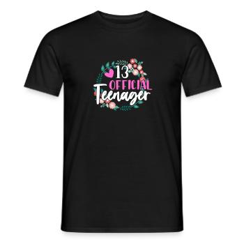 Adolescente Official Ado 13 ans anniversaire - T-shirt homme - noir - Devant - AI Model Male 178 light (178cm)