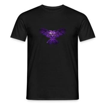 Violet Owl with Universe - Men's T-Shirt - black - Front - AI Model Male 178 light (178cm)