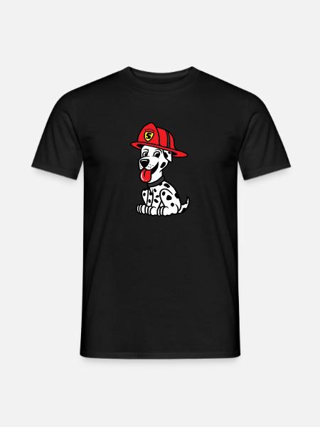 Cute Dalmation Firefighter Fireman Apparel - Men's T-Shirt - black