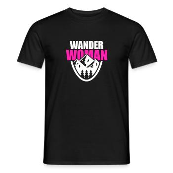 Wanderwoman Damen Wandern Wanderin Berge Natur - Männer T-Shirt - Schwarz - Vorne - AI Model Male 178 light (178cm)