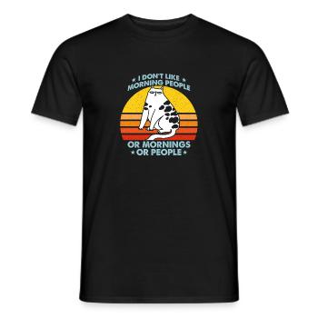 I Hate Morning People And Mornings And People - Men's T-Shirt - black - Front - AI Model Male 178 light (178cm)