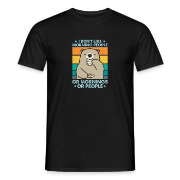 I Hate Morning People And Mornings And People - Men's T-Shirt - black - Front - AI Model Male 178 light (178cm)