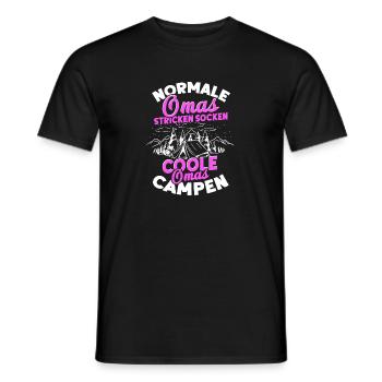 Oma Camping Coole Oma Wohnmobil Camping - Männer T-Shirt - Schwarz - Vorne - AI Model Male 178 light (178cm)