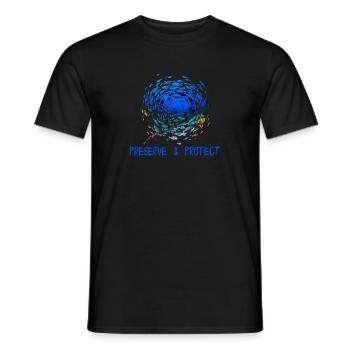 Preserve Protect Environmental Protection Climate Protection Rays - Men's T-Shirt - black - Front - AI Model Male 178 light (178cm)