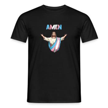 Funny Transgender Jesus - Men's T-Shirt - black - Front - AI Model Male 178 light (178cm)