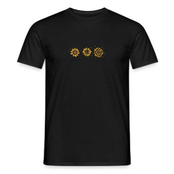 Yellow Sunflower Floral Watercolor Positivity - T-shirt homme - noir - Devant - AI Model Male 178 light (178cm)