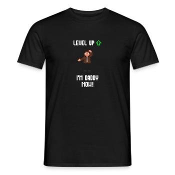 Level Up I'm Daddy now Gamer Vater Papa Dad - Männer T-Shirt - Schwarz - Vorne - AI Model Male 178 light (178cm)