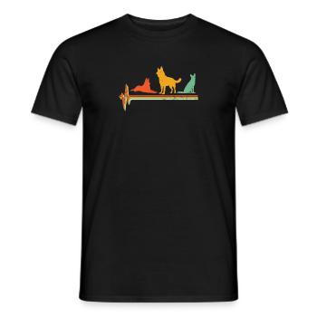 German Shepherd Heartbeat Shirt Retro German Sheph - Men's T-Shirt - black - Front - AI Model Male 178 light (178cm)