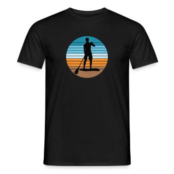 Standup Paddle Athletes on River and Sea - Men's T-Shirt - black - Front - AI Model Male 178 light (178cm)