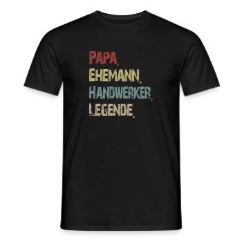 Papa Ehemann Handwerker Legende Vintage Retro - Männer T-Shirt - Schwarz - Vorne - AI Model Male 178 light (178cm)