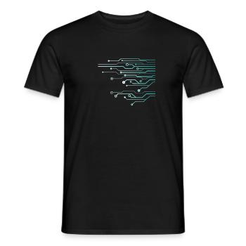 Computer Circuit Engineer Computer Nerd - Men's T-Shirt - black - Front - AI Model Male 178 light (178cm)