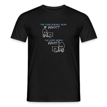 Programmer Code Works Why - T-shirt homme - noir - Devant - AI Model Male 178 light (178cm)