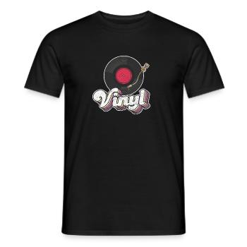 Vinyl Record Turntable Player Lover Cute - Men's T-Shirt - black - Front - AI Model Male 178 light (178cm)