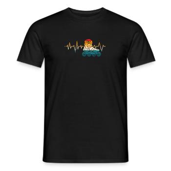 Roller Patinage, patin à roulettes, filles, enfants - T-shirt homme - noir - Devant - AI Model Male 178 light (178cm)