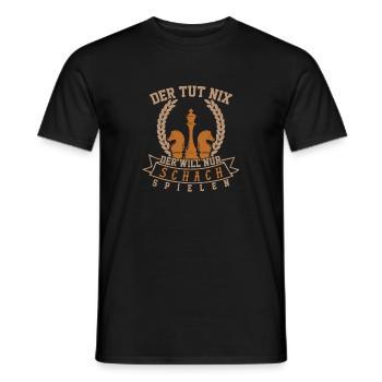 Er will nur Schach spielen - Männer T-Shirt - Schwarz - Vorne - AI Model Male 178 light (178cm)