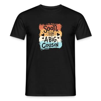 Grand cousin cousin famille naissance cadeau - T-shirt homme - noir - Devant - AI Model Male 178 light (178cm)