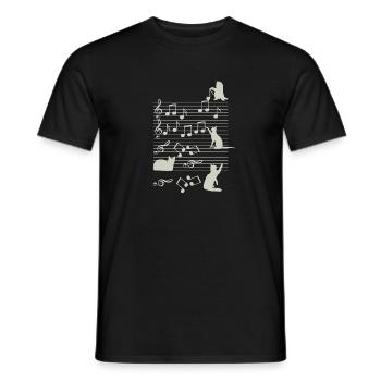 Chatte Musique Note - T-shirt homme - noir - Devant - AI Model Male 178 light (178cm)