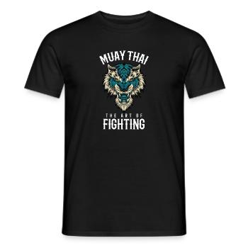 Muay Thai Lion Thai Boxing and Kickboxing - Men's T-Shirt - black - Front - AI Model Male 178 light (178cm)