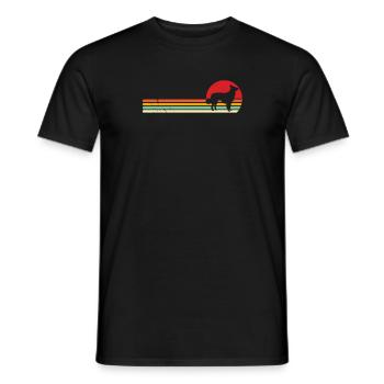 Border Collie Sunset Shirt Retro Border Collie Sun - Men's T-Shirt - black - Front - AI Model Male 178 light (178cm)