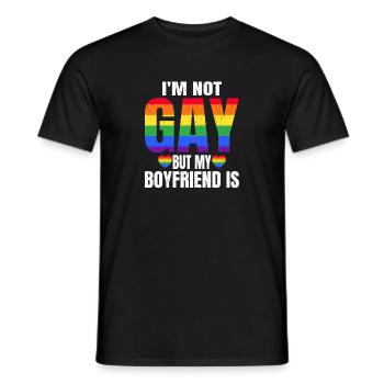 Ich bin nicht schwul, mein Freund ist es - Männer T-Shirt - Schwarz - Vorne - AI Model Male 178 light (178cm)