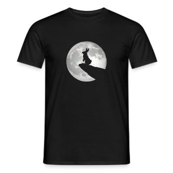 Beau lapin lapin Kanickel dans le cadeau de lumière de lune - T-shirt homme - noir - Devant - AI Model Male 178 light (178cm)