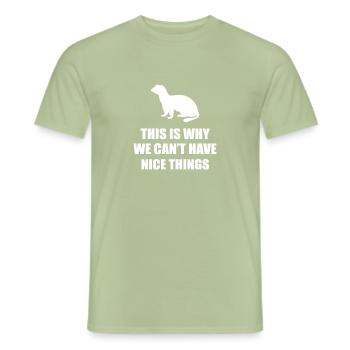 Lustiger Frettchen Liebhaber Schlüssel Witz für - Männer T-Shirt - Sage - Vorne - AI Model Male 178 light (178cm)
