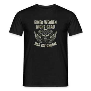 Biker Werden Nicht Grau Das Ist Chrom - Männer T-Shirt - Schwarz - Vorne - AI Model Male 178 light (178cm)