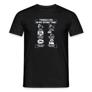 Drôles de choses que je fais dans mes tracteurs de temps libre - T-shirt homme - noir - Devant - AI Model Male 178 light (178cm)
