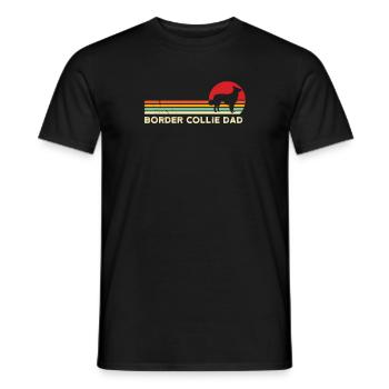 Border Collie Dad Sunset Shirt Retro Border Collie - Men's T-Shirt - black - Front - AI Model Male 178 light (178cm)