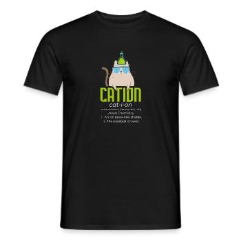 Cation Science Cat Pawsitive Chemistry Teacher - Men's T-Shirt - black - Front - AI Model Male 178 light (178cm)