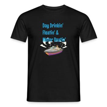 Bateau et bateau à moteur capitaine et bateau - T-shirt homme - noir - Devant - AI Model Male 178 light (178cm)