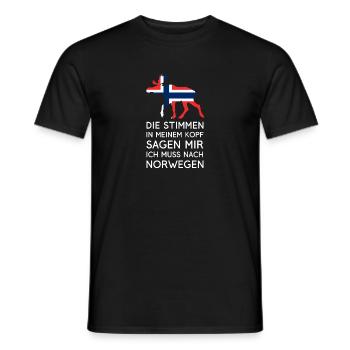 Norwegen Die Stimmen In Meinem Kopf Norge Urlaub - Männer T-Shirt - Schwarz - Vorne - AI Model Male 178 light (178cm)