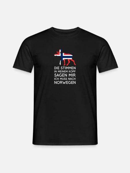 Norwegen Die Stimmen In Meinem Kopf Norge Urlaub - Männer T-Shirt - Schwarz